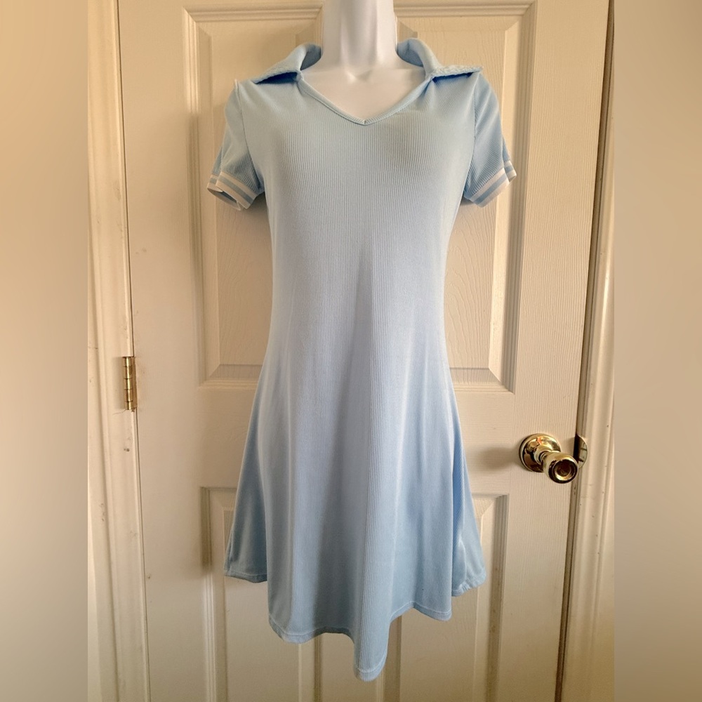 No Boundaries Blue Polo Dress